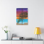 Abstract Rainbow Sunset Splash Satin Canvas Print - Stretched Wall Art